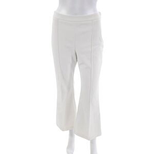 Adam Lippes Womens High Waisted Slim Fit Flare Leg Tailored Pants White Size M
